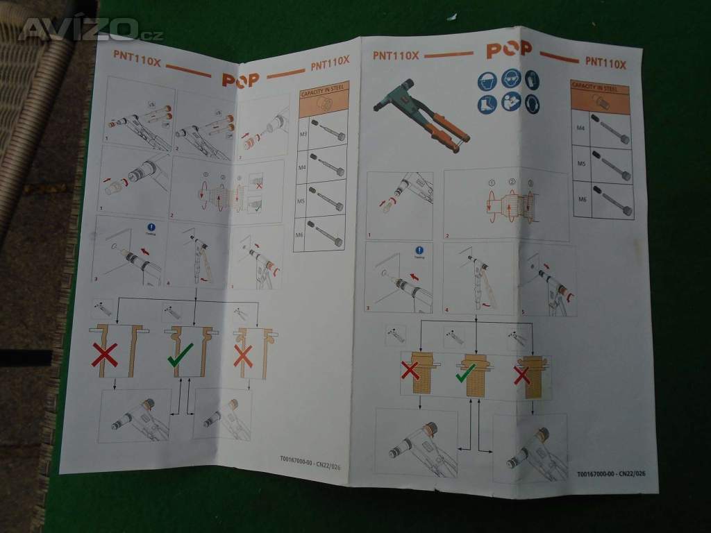 Foto inzerátu POP PNT110X ruční nýtovací kleště na matice šrouby nové PC: 2000 Kč