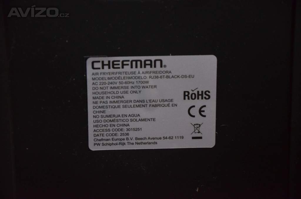 Foto inzerátu Chefman horkovzdušná fritéza 5.7L Touch