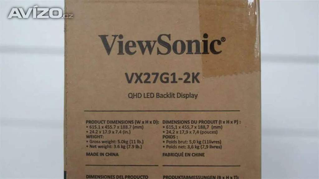 Foto inzerátu Herní 27 ViewSonic VX27G1-2K Gaming,záruka 