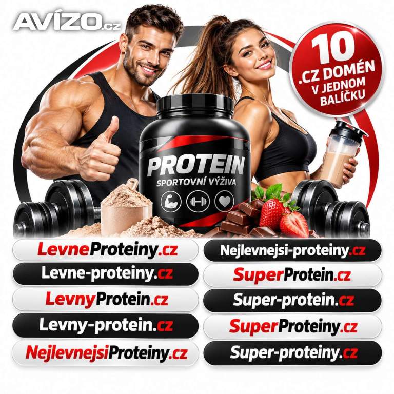10 prémiových .CZ domén pro prodej proteinů, sportovní výživu a fitness e-shopy