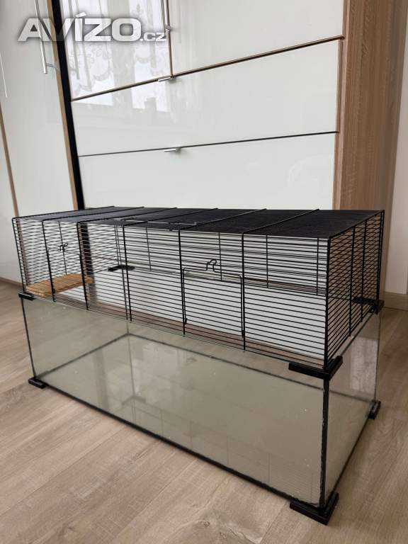 Klec se skleněným dnem 80x32x45 cm