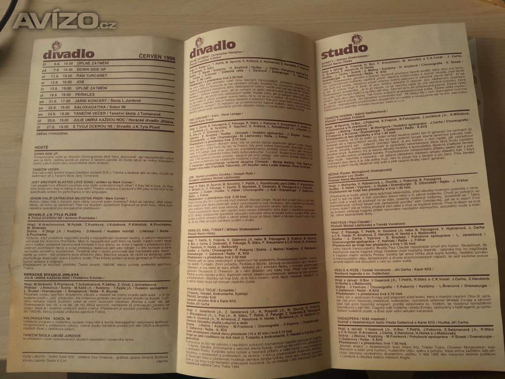 Foto inzerátu Divadlo Labyrint 1996 - program představení