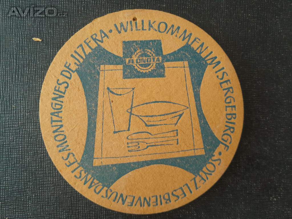 Foto inzerátu Jizerské hory, Jednota - reklamní pivní tácek 
