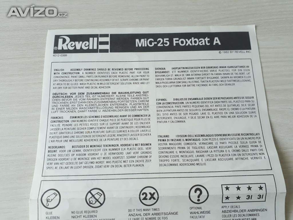 MiG-25 Revell - návod ke stavbě 