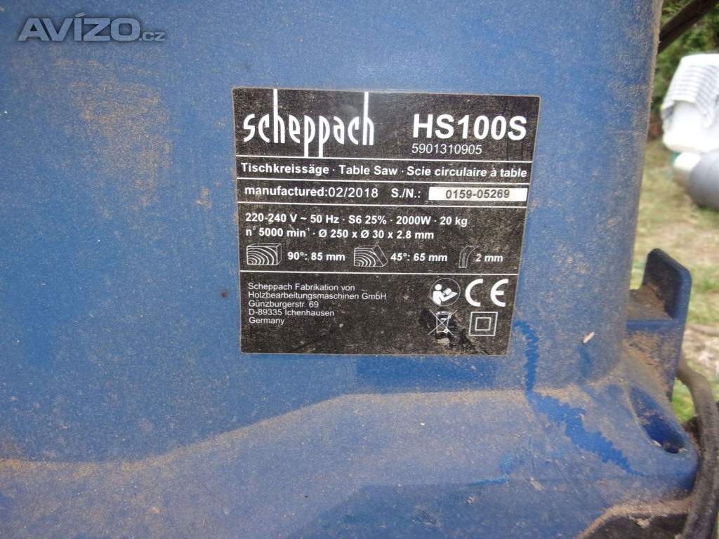 Foto inzerátu Stolní kotoučová pila Scheppach HS 100S