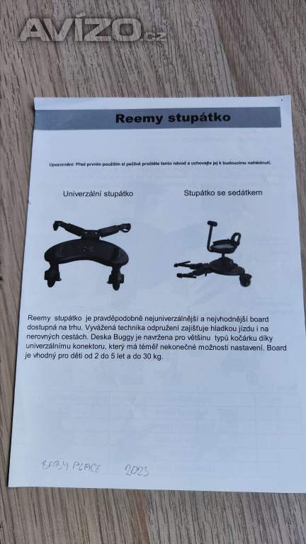 Foto inzerátu Stupátko ke kočárku Reemy