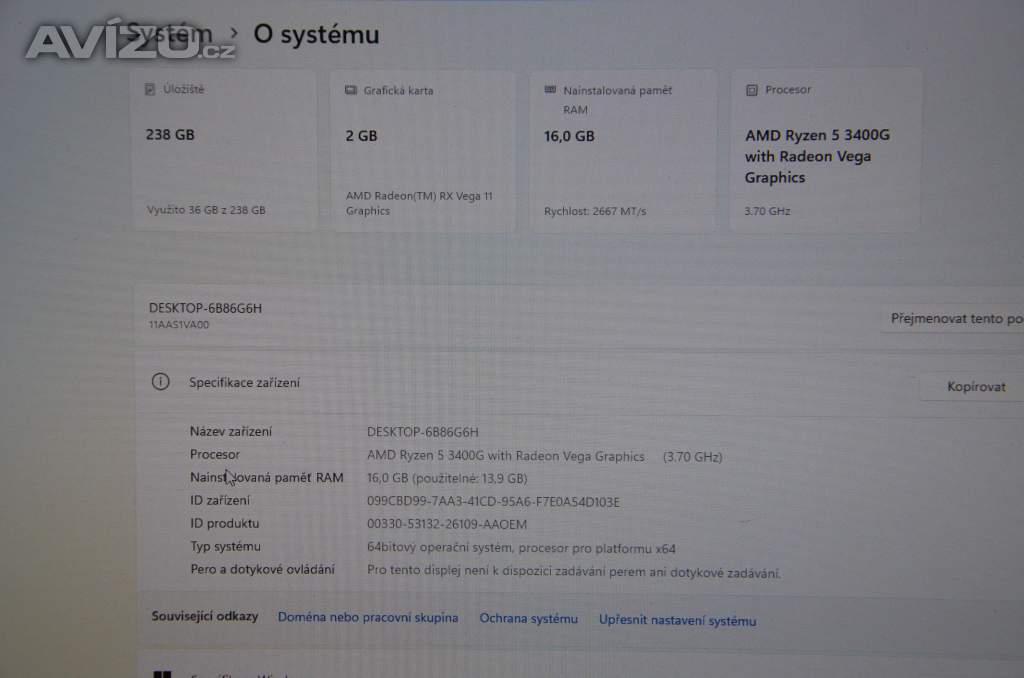 Foto inzerátu Lenovo TC M75s Desktop Ryzen5/16 GB/SSD 256GB/záruka