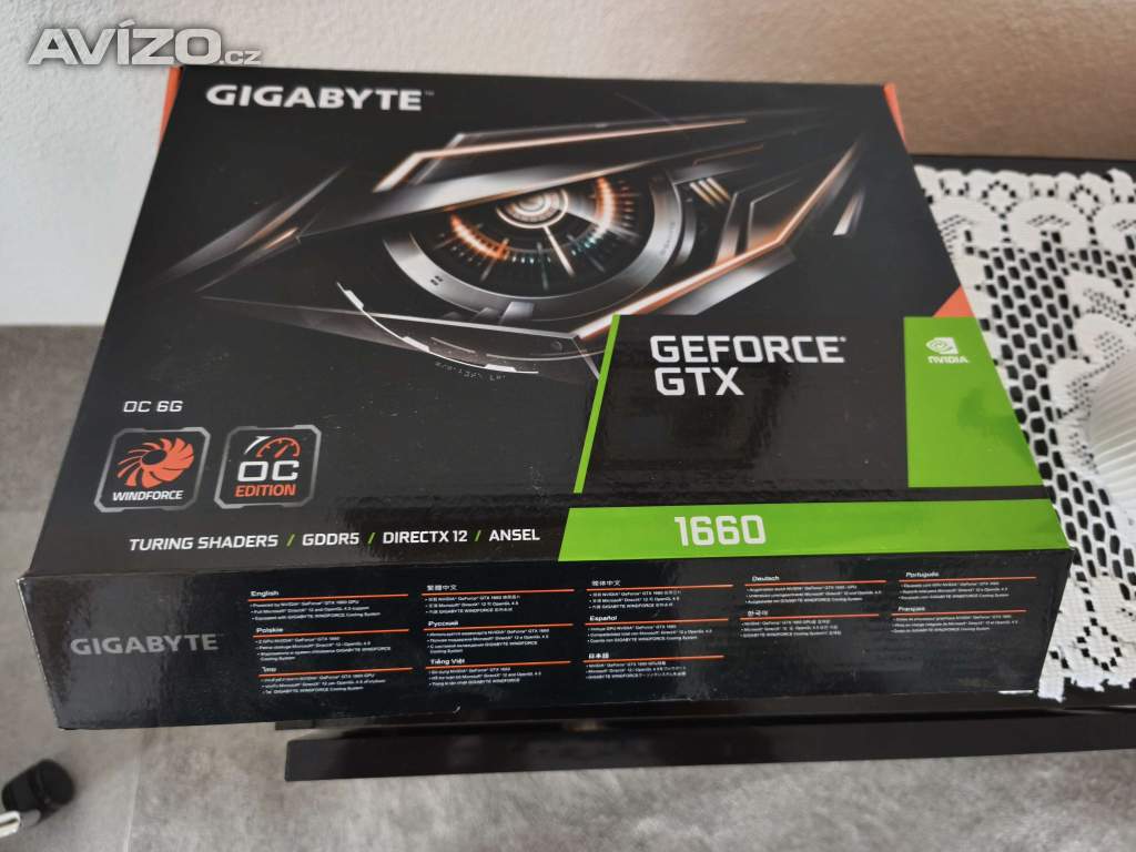 Foto inzerátu Prodám grafickou kartu Gigabyte Geforce GTX 1660 OC edition 6G