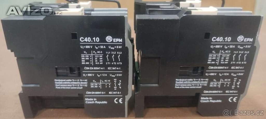 Foto inzerátu Elektro - chránič, stykač, jistič, ethernet konektor profi 