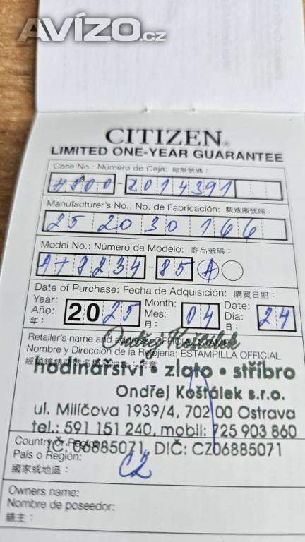 Foto inzerátu Prodám hodinky CITIZEN Watch Worldtime Radio Controlled 