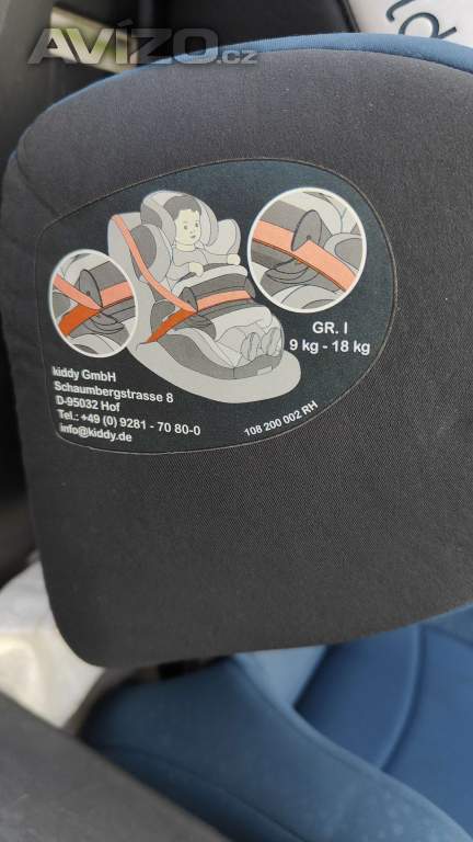 Foto inzerátu Špičková autosedačka Kiddy Phoenixfix 3 (9–18 kg) s pultíkem – Modrá