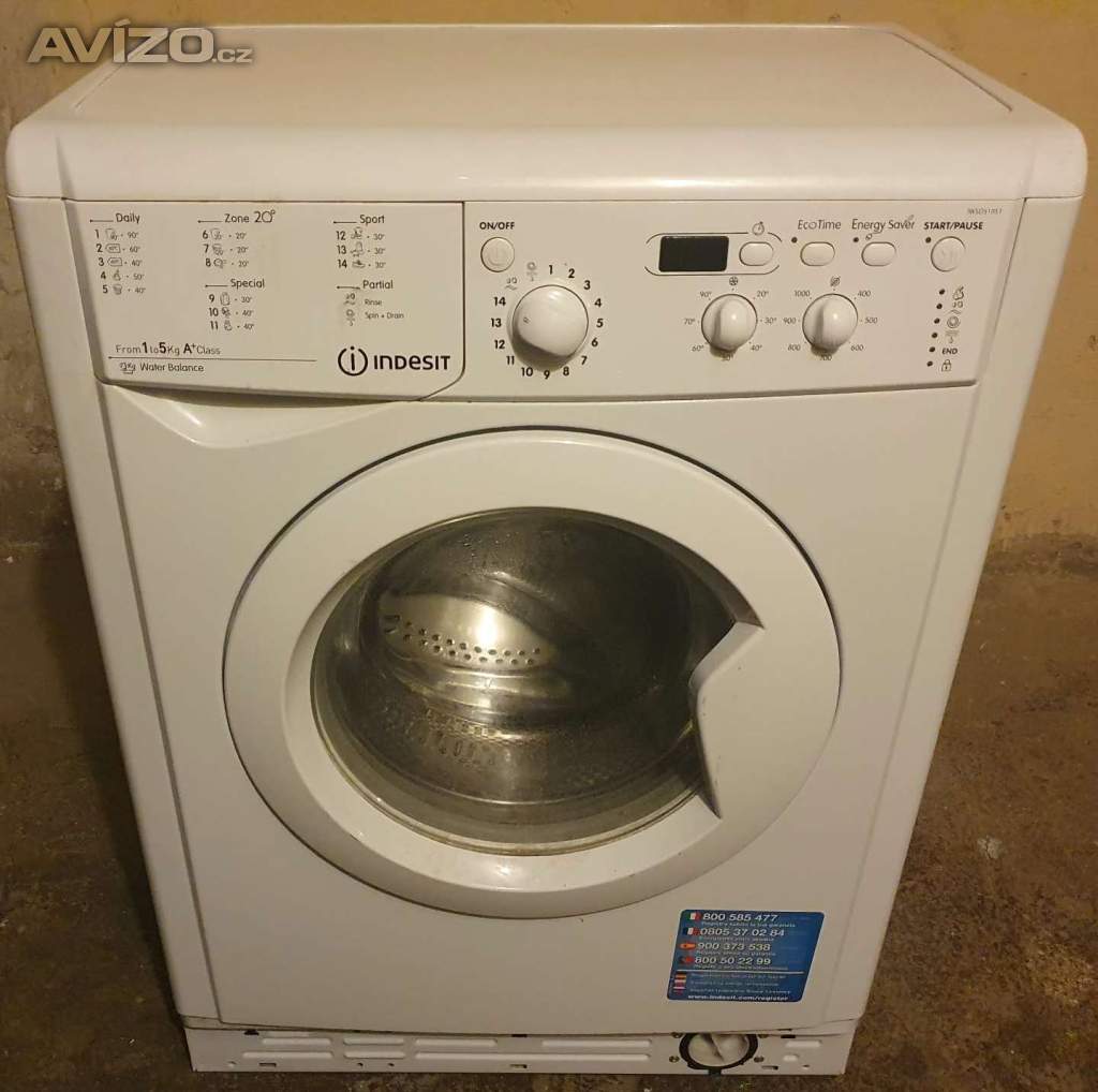 PRACKA INDESIT IWSD 51051,BOCNI PLNEMI,5KG,DISPLEJ,A+,1000 OT.