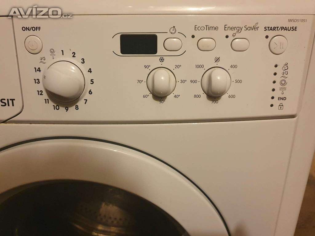 Foto inzerátu PRACKA INDESIT IWSD 51051,BOCNI PLNEMI,5KG,DISPLEJ,A+,1000 OT.