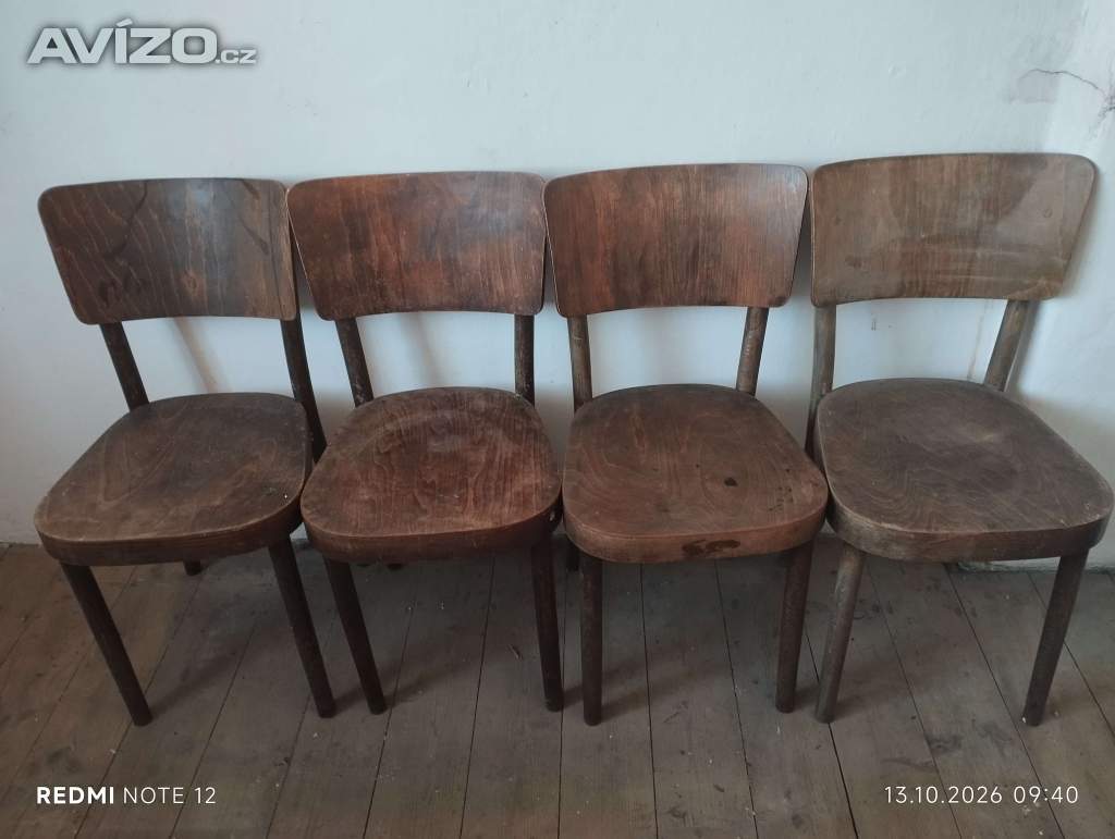 Prodám staré dřevěné židle 4ks.