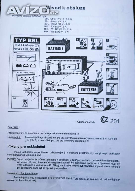 Foto inzerátu Nabíječka autobaterií Absaar 12V