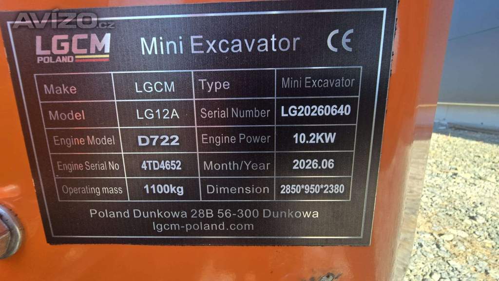Foto inzerátu Minibagr LGCM LG12A 1,1 t Kubota +3 lžíce 20/40/80