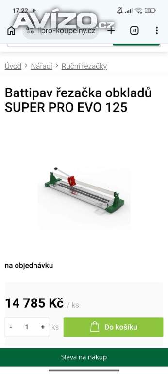 Prodám řezačku na obklady 125