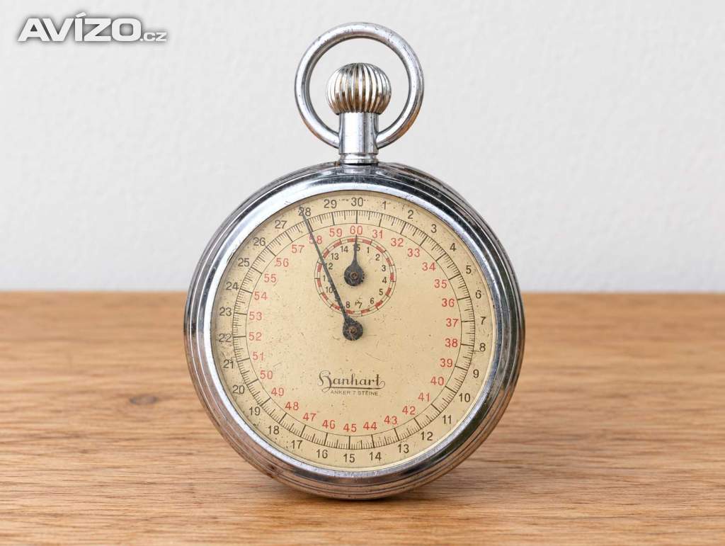 Starožitné mechanické stopky Hanhart 52 mm