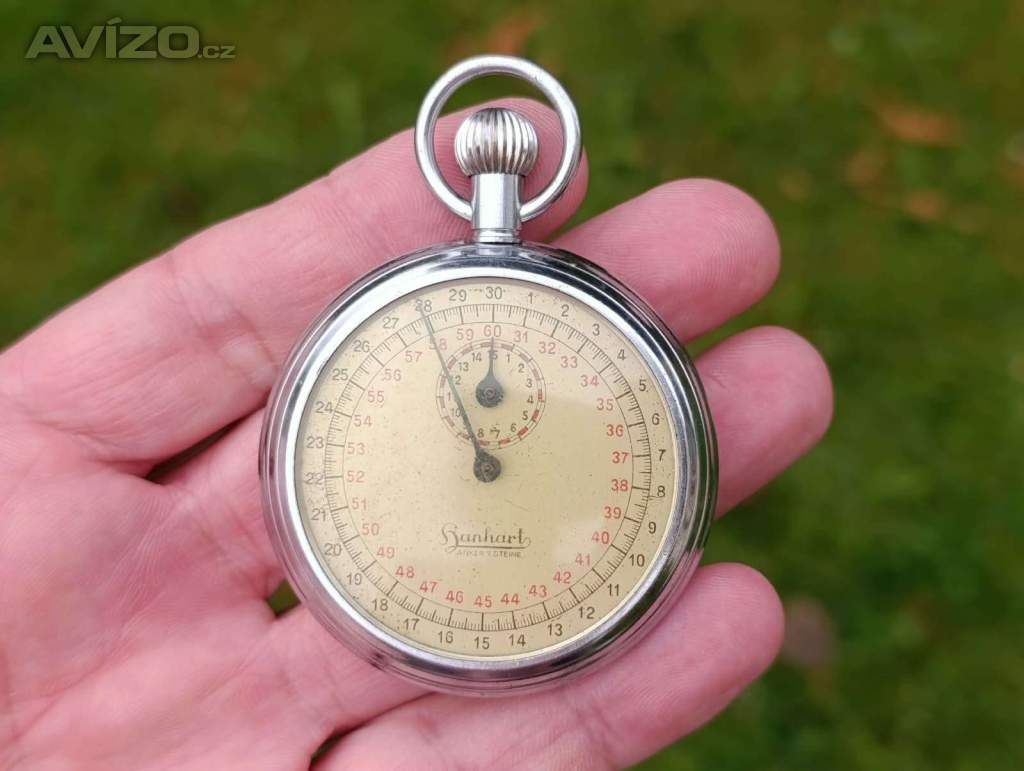 Foto inzerátu Starožitné mechanické stopky Hanhart 52 mm
