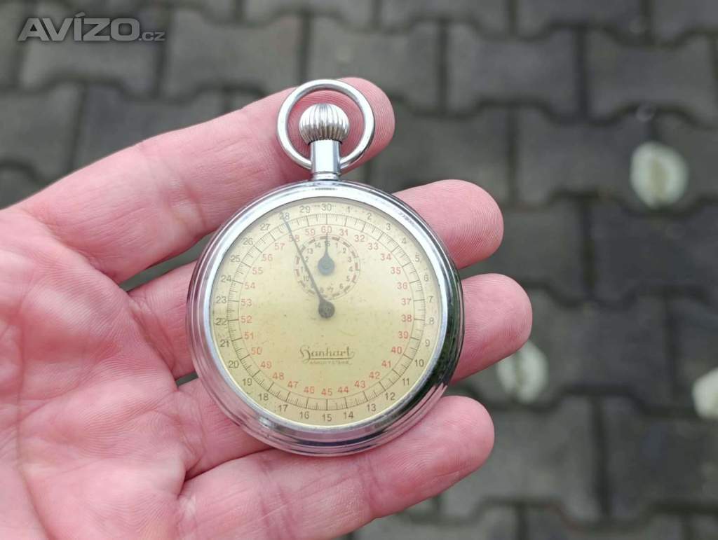 Foto inzerátu Starožitné mechanické stopky Hanhart 52 mm