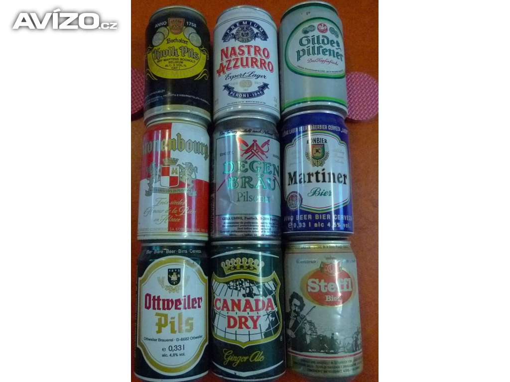 Plechovky od piv a limonád