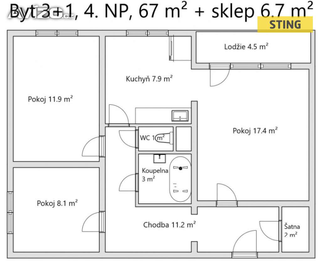 Foto inzerátu Prodej, byt 3+1, 69 m2