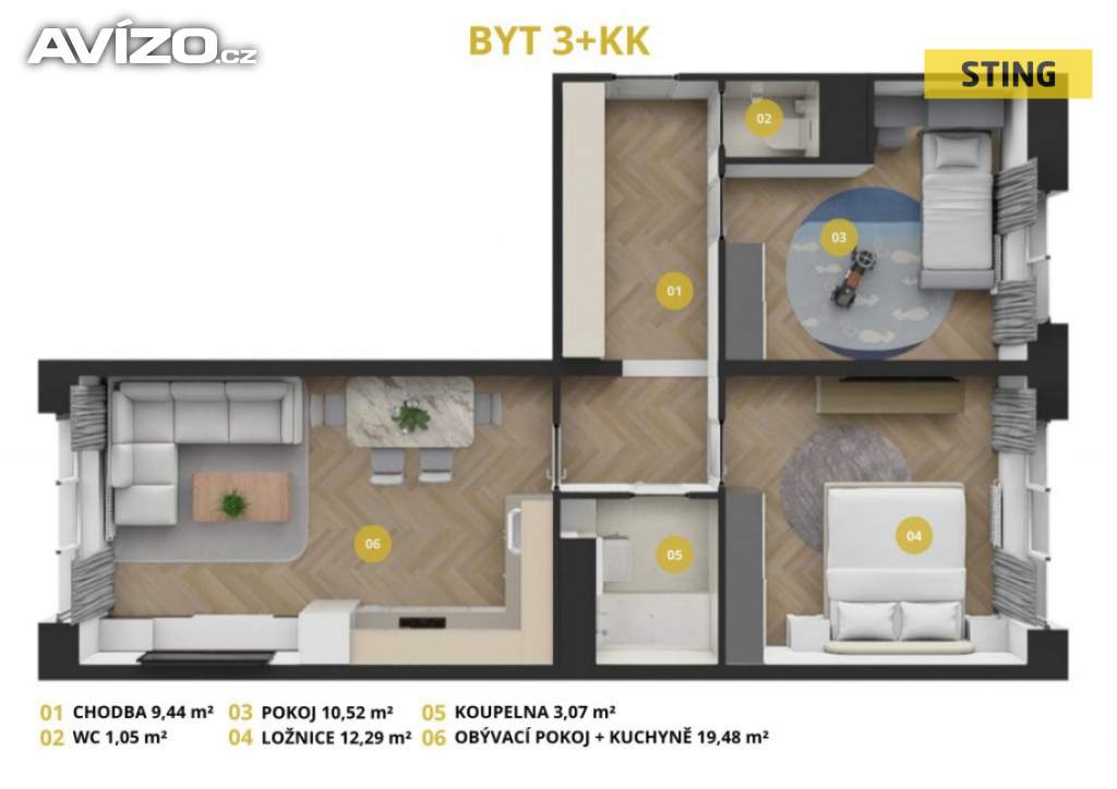 Foto inzerátu Prodej, byt 2+1, 57 m2