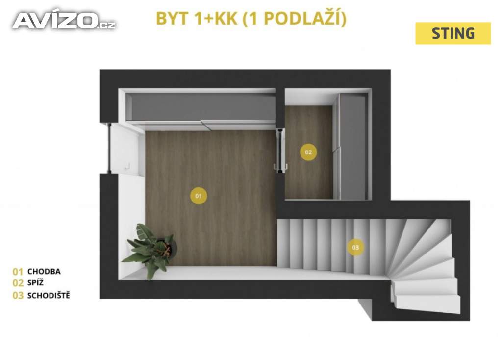 Foto inzerátu Pronájem, byt 1+kk, 47 m2