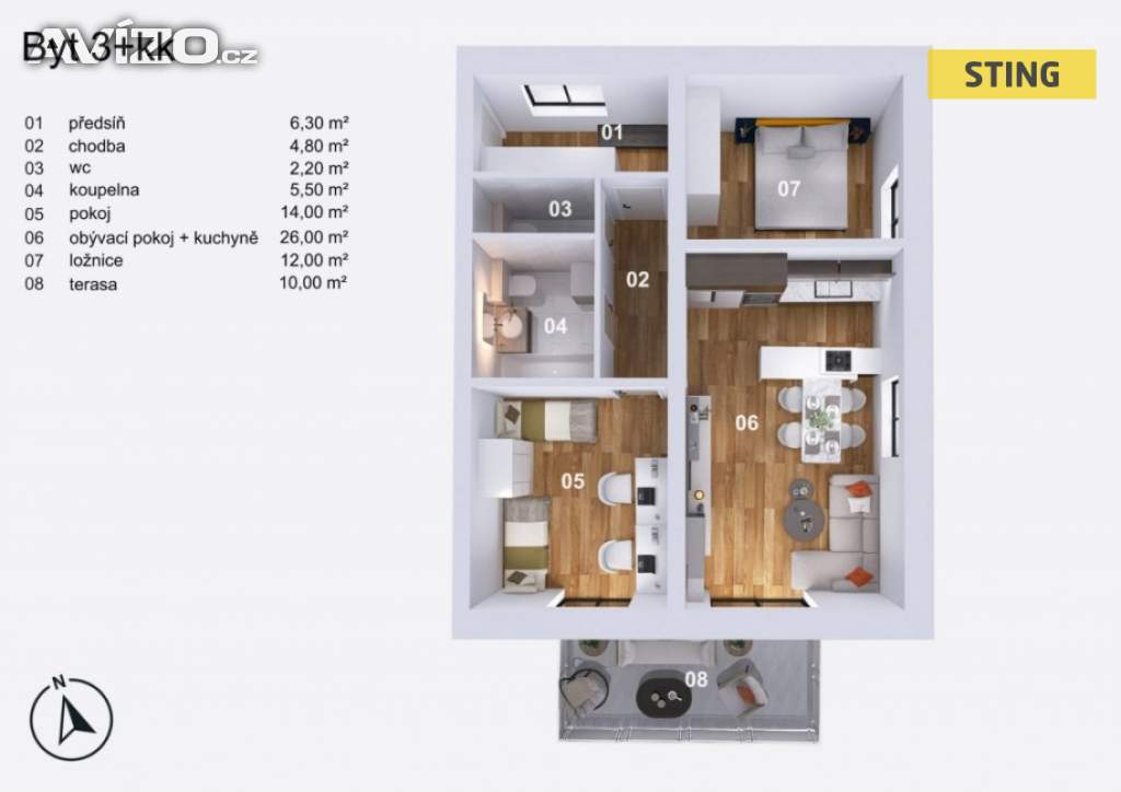 Foto inzerátu Prodej, byt 3+kk, 84 m2