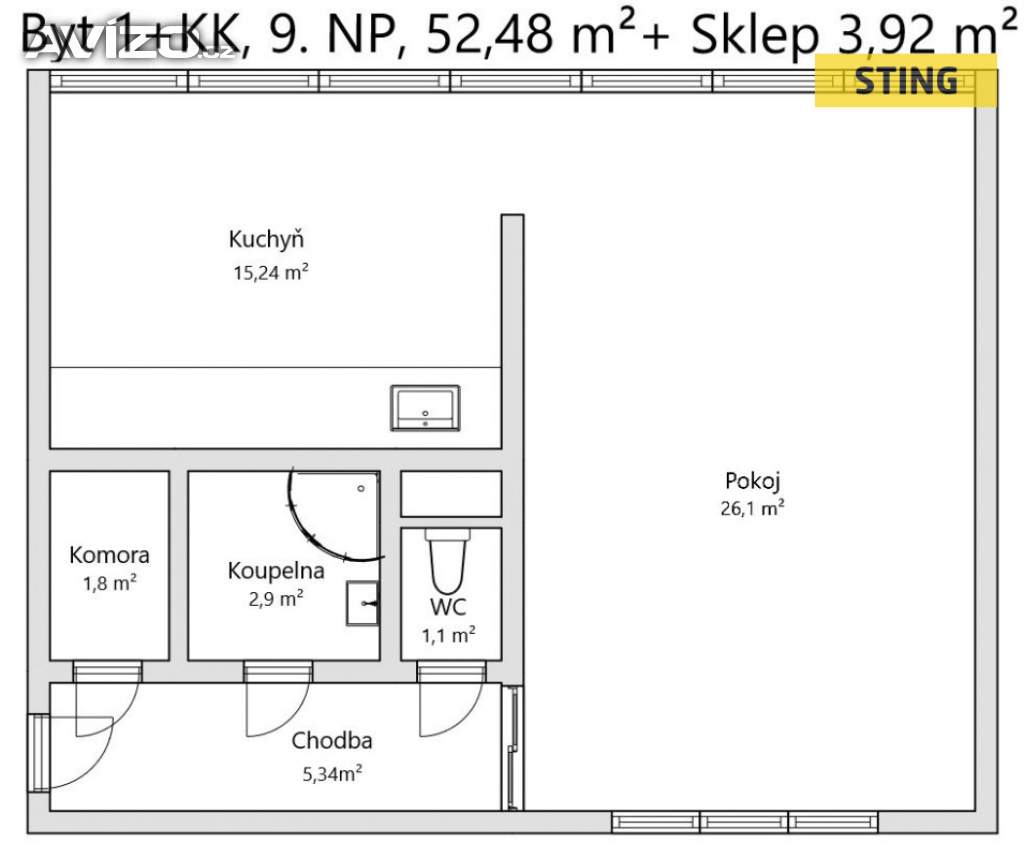 Foto inzerátu Prodej, byt 1+kk, 56 m2