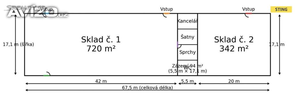 Foto inzerátu Pronájem, sklady, 1156 m2