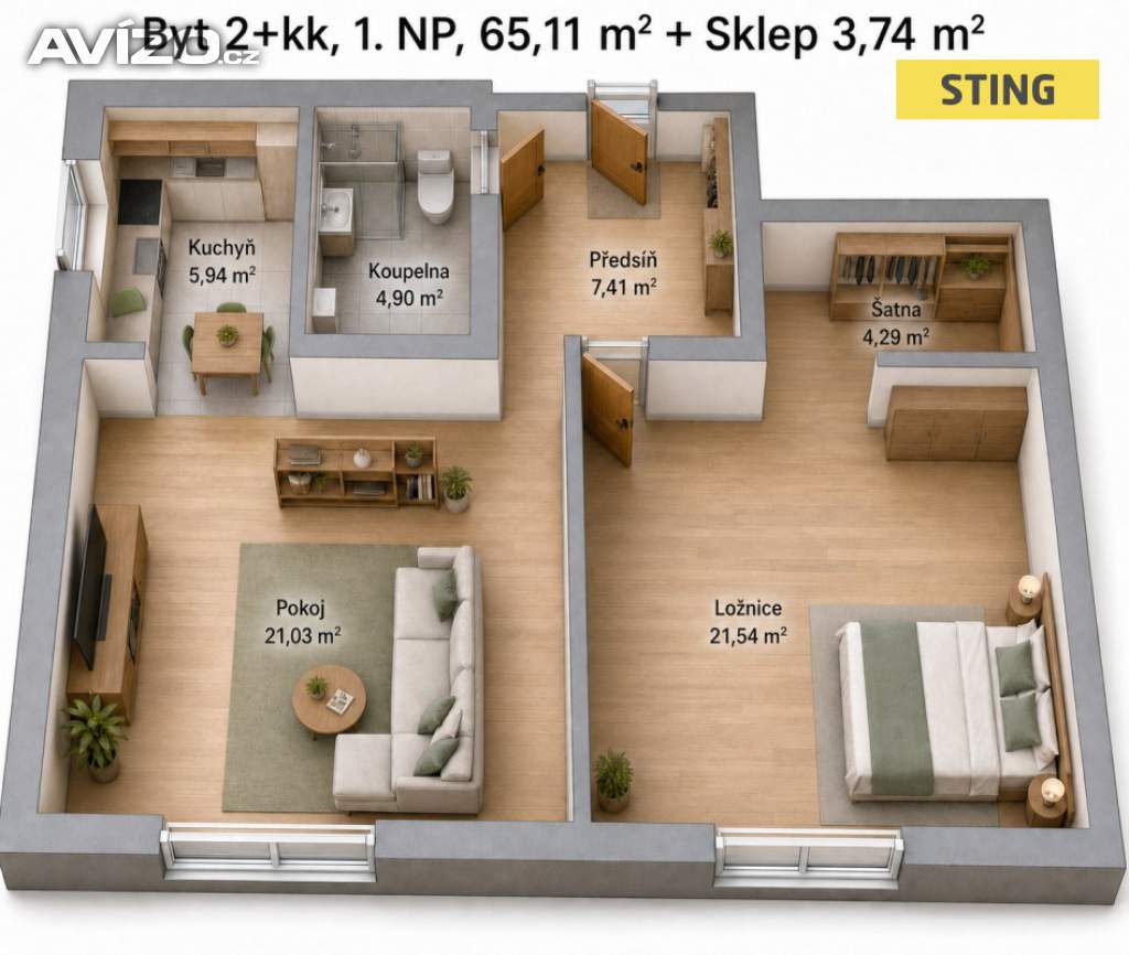 Foto inzerátu Prodej, byt 2+kk, 70 m2