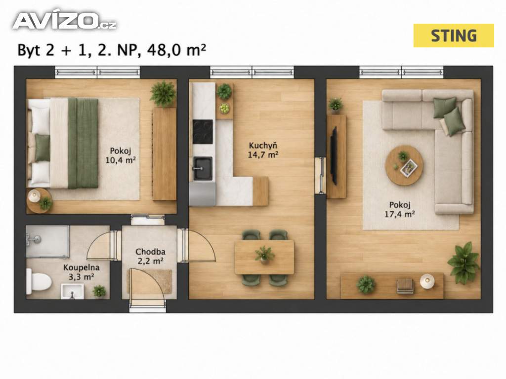 Foto inzerátu Prodej, byt 2+1, 47 m2