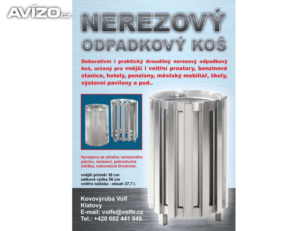 Venkovní ODPADKOVÝ KOŠ nerezový 
