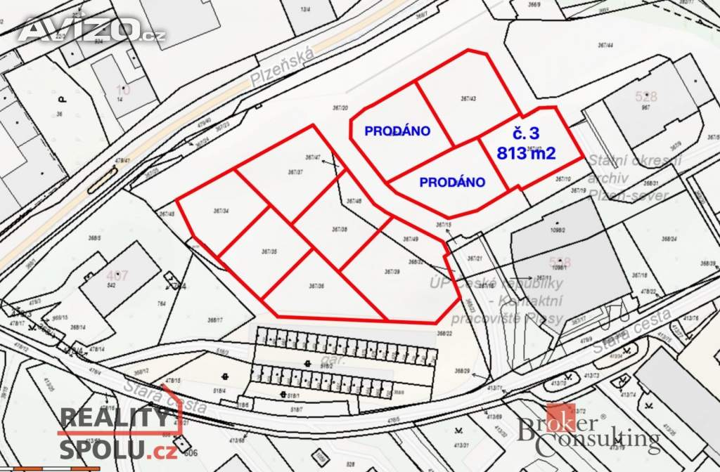 Foto inzerátu Prodej stavebního pozemku 813 m2, Plasy
