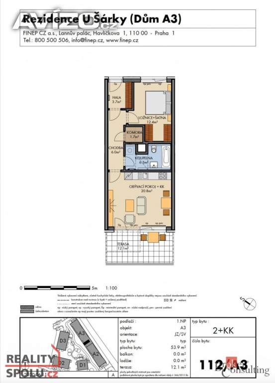 Foto inzerátu Prodej bytu 2+kk 53 m2, Praha