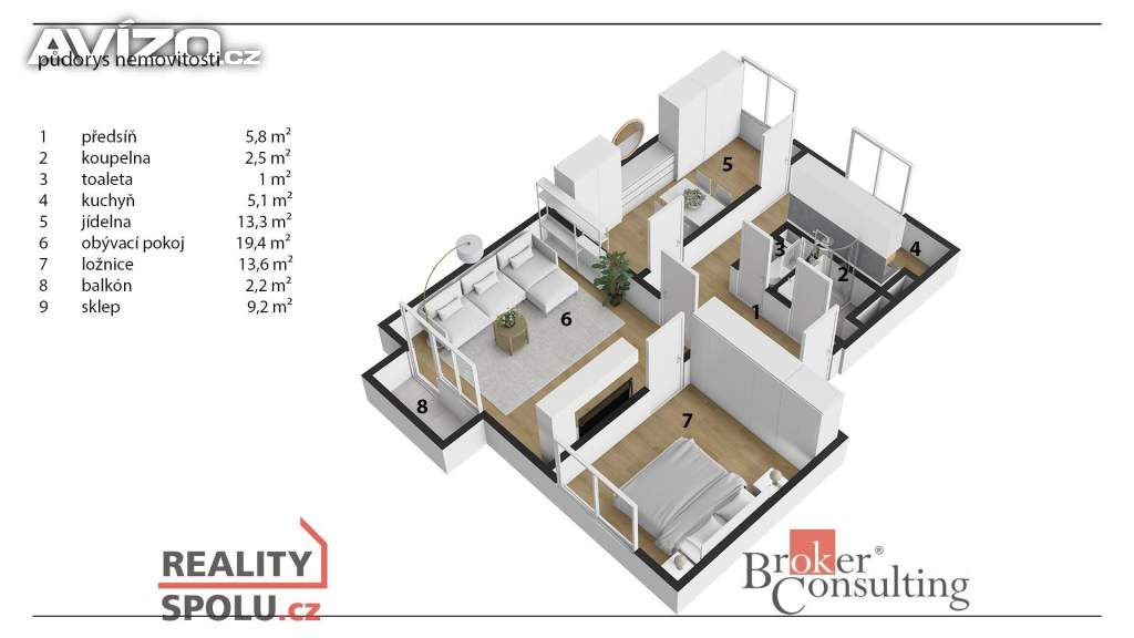 Foto inzerátu Pronájem bytu 3+1 60 m²