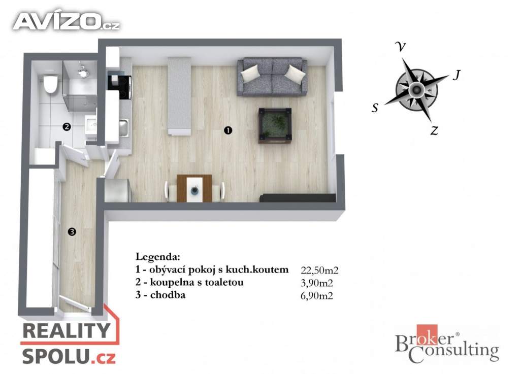 Foto inzerátu Pronájem bytu 1+kk 35 m², Praha