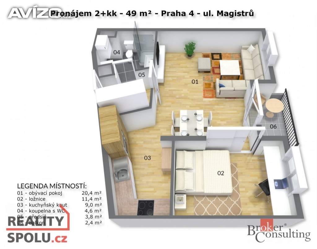 Foto inzerátu Pronájem bytu 2+kk 49 m², Praha