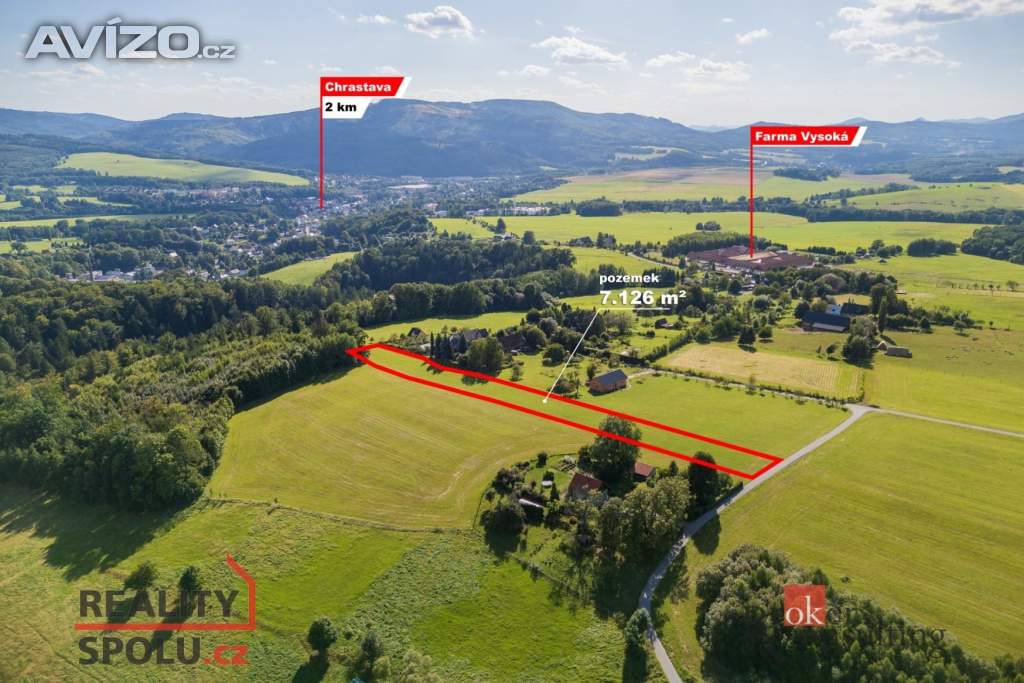Prodej louky 7 126 m², Chrastava
