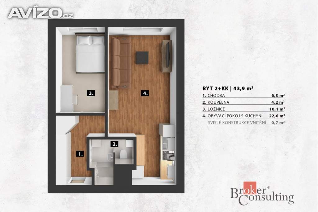 Foto inzerátu Prodej bytu 2+kk 43 m², Praha