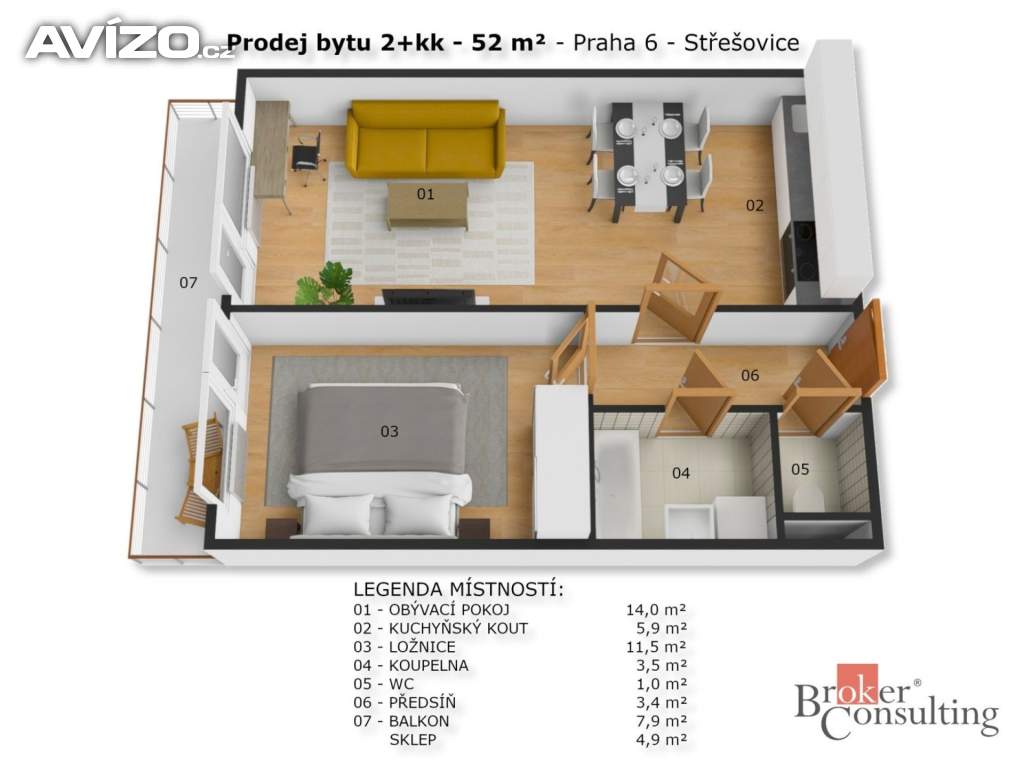 Foto inzerátu Prodej bytu 2+kk 44 m², Praha