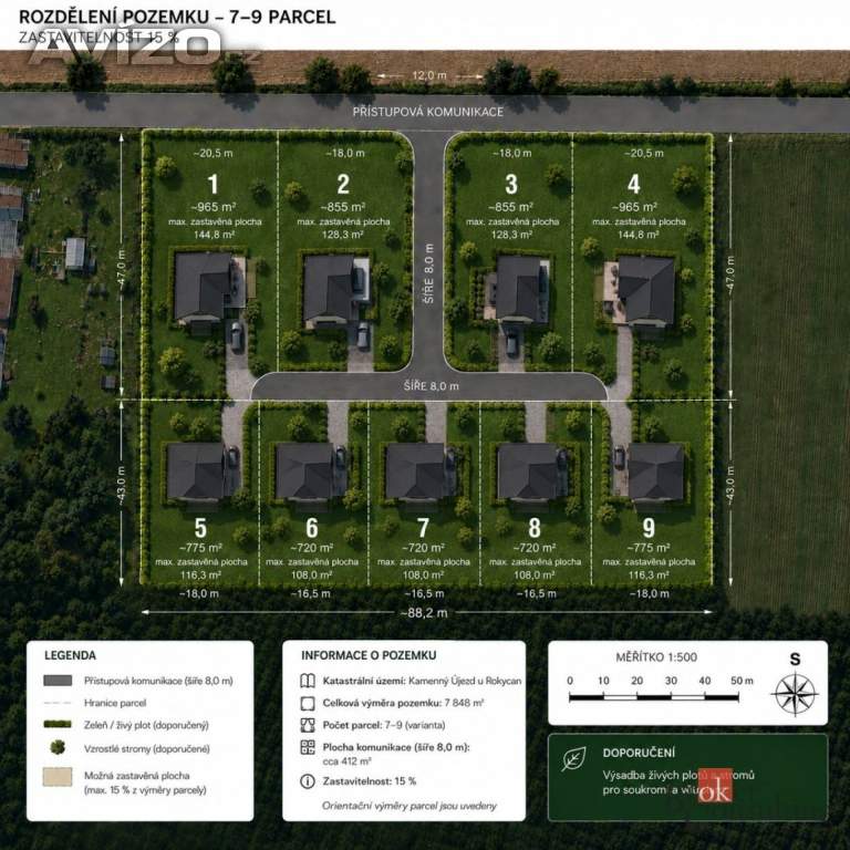 Prodej specifického pozemku 7 848 m², Kamenný Újezd