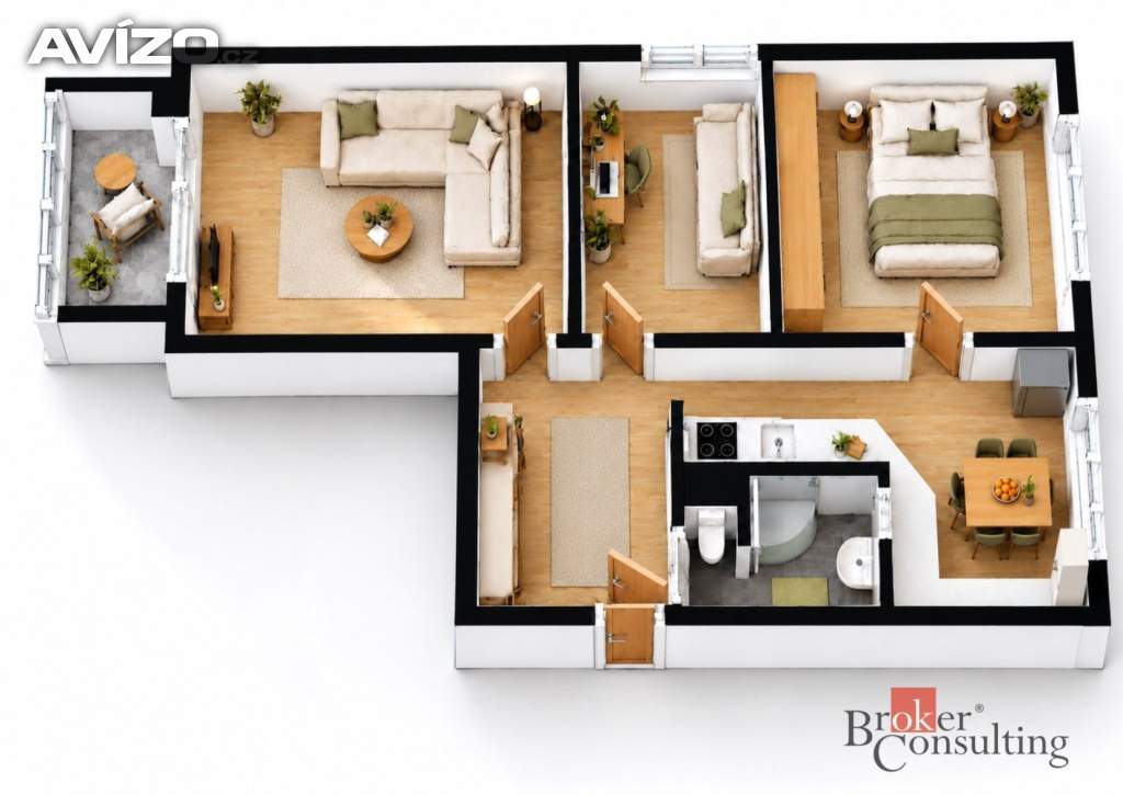 Foto inzerátu Prodej bytu 3+1 67 m², Louny