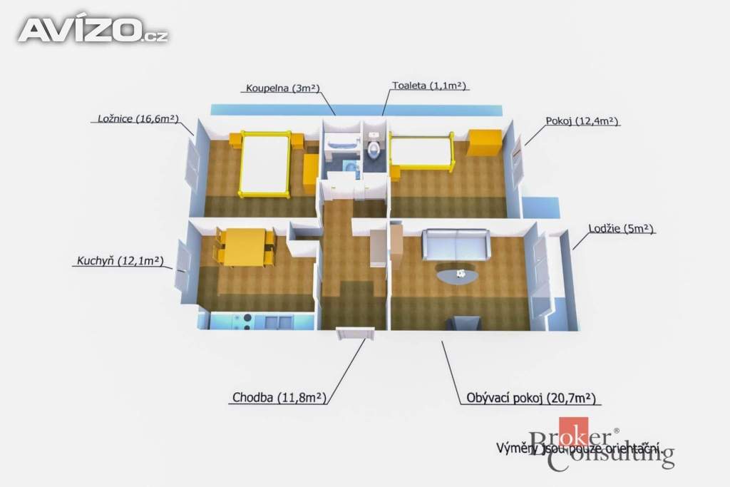 Foto inzerátu Pronájem bytu 3+1 80 m², Bezvěrov