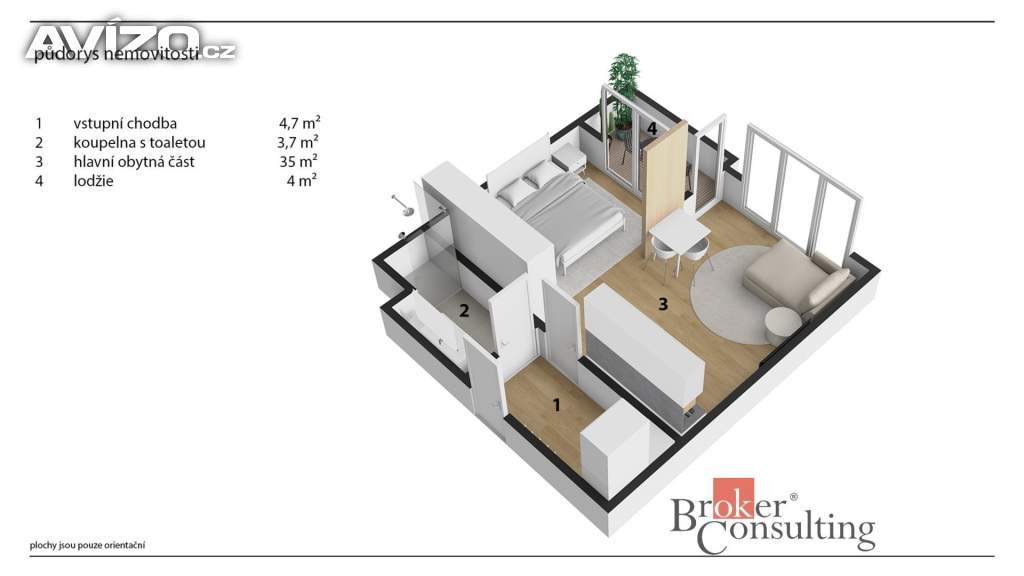 Foto inzerátu Pronájem bytu 1+kk 35 m², Hradec Králové