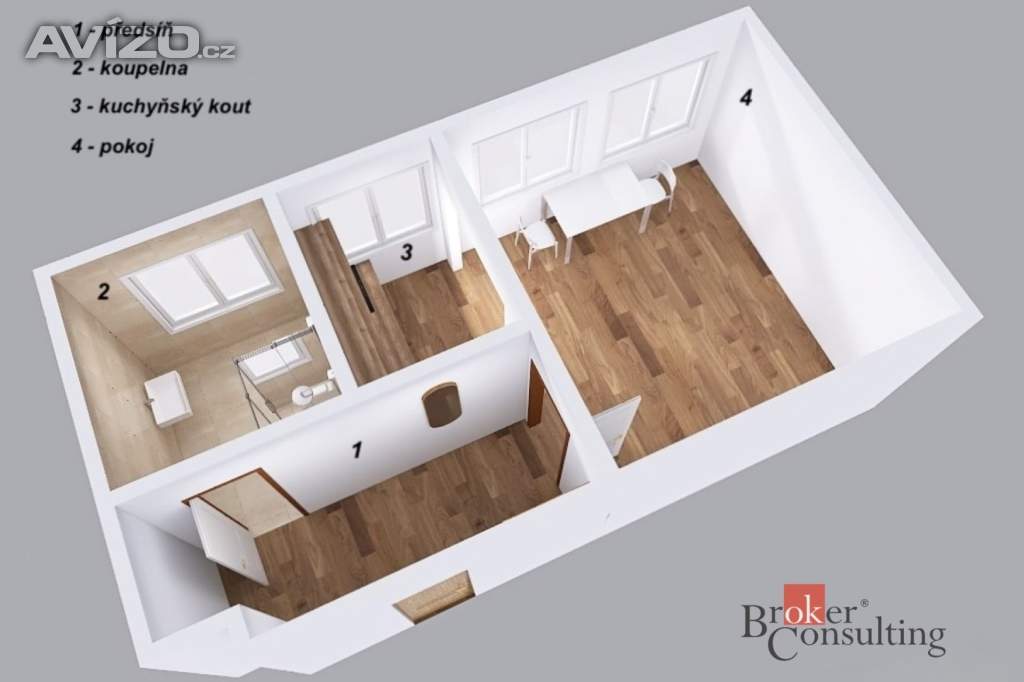 Foto inzerátu Pronájem bytu 1+kk 33 m², Jablonec nad Nisou