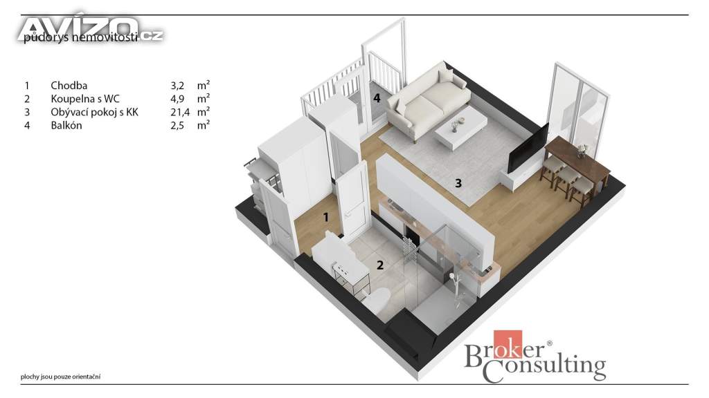 Foto inzerátu Pronájem bytu 1+kk 32 m², Hradec Králové