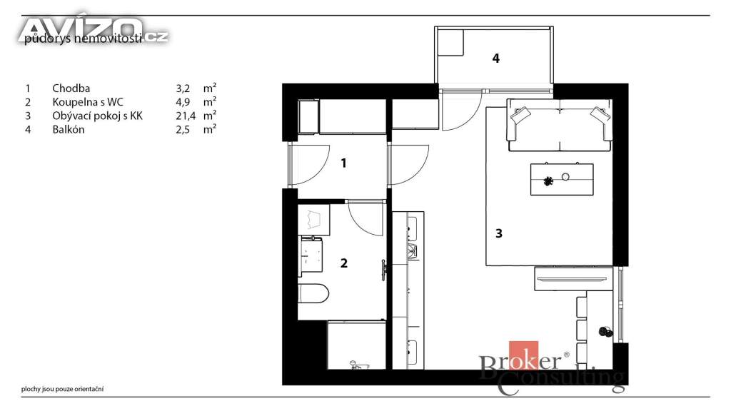 Foto inzerátu Pronájem bytu 1+kk 32 m², Hradec Králové