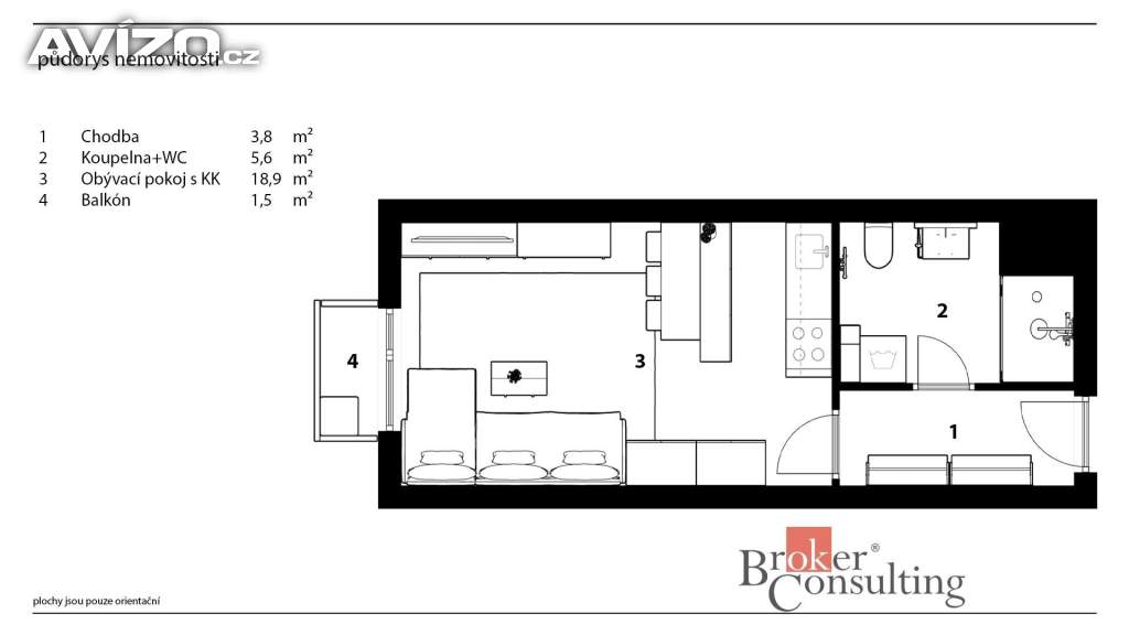 Foto inzerátu Pronájem bytu 1+kk 29 m², Hradec Králové